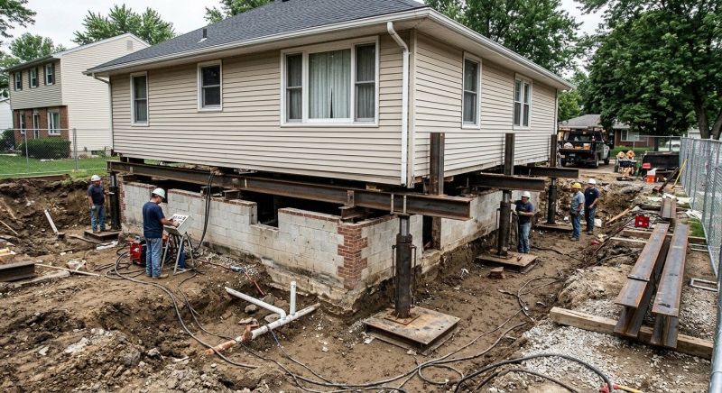 Foundation Lifting in Newton Center, MA