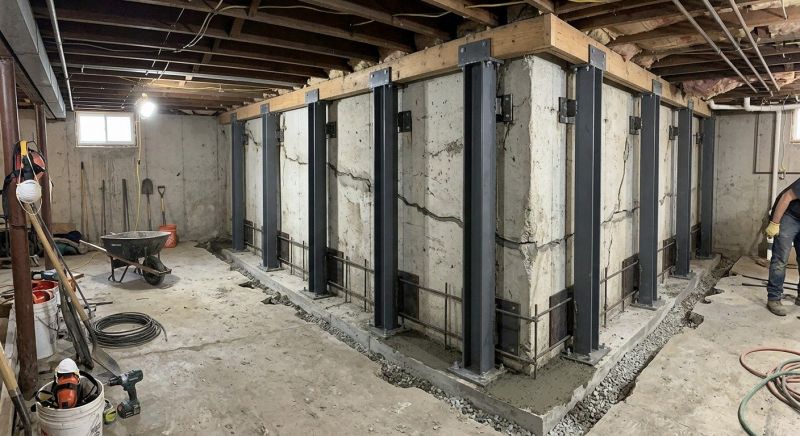 Basement Stabilization in Quincy, MA