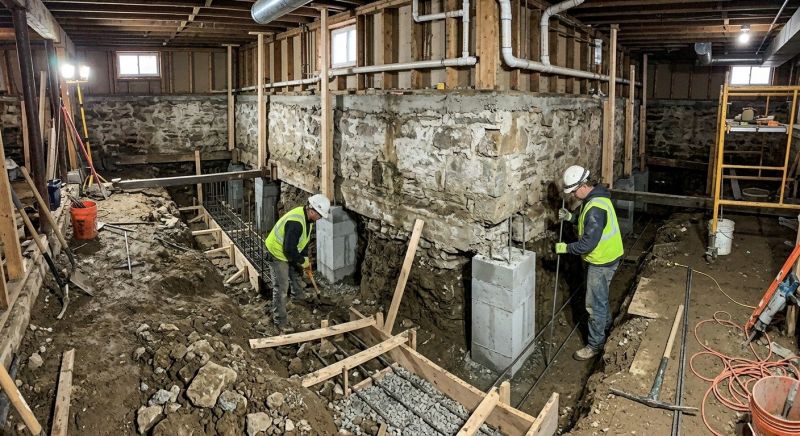 Basement Underpinning in Quincy, MA