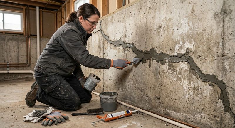 Cracked Basement Floor Repair in Quincy, MA