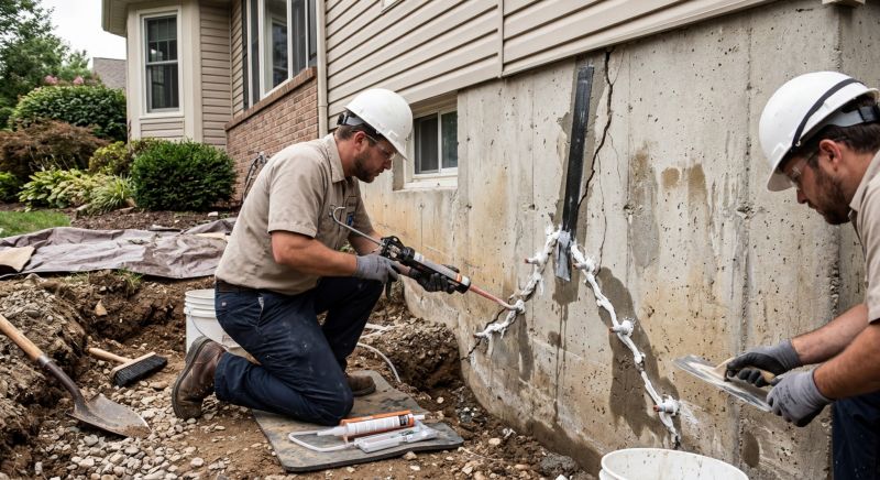 Cracked Foundation Repair in Milton, MA