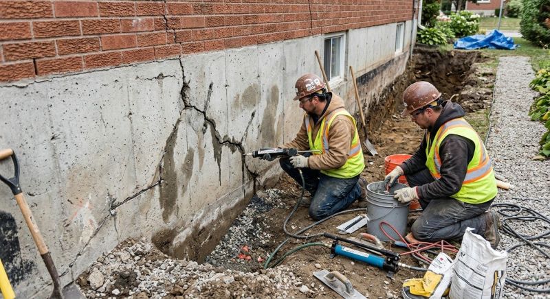 Cracked Foundation Repair in Milton, MA