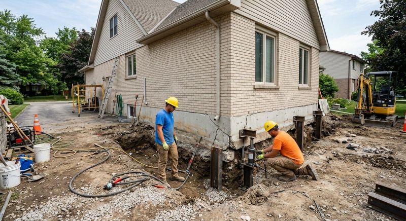 Helical Piers Installation in Quincy, MA
