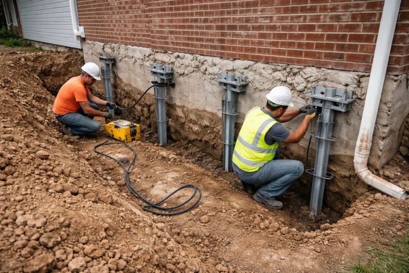 Helical Piers Installation in Quincy, MA