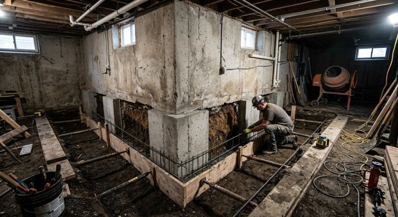 House Underpinning in Quincy, MA