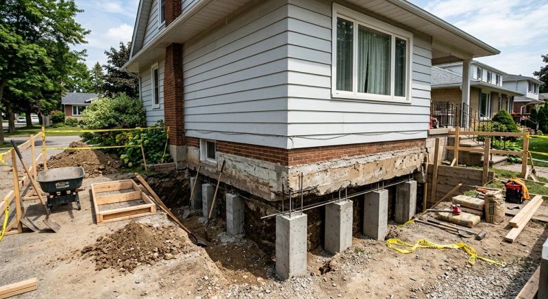 House Underpinning in Quincy, MA