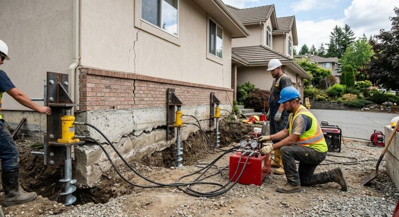 Sinking Foundation Lifting in Quincy, MA