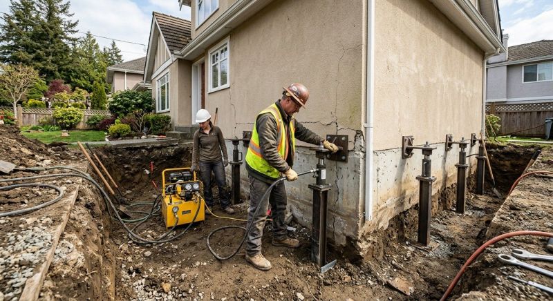 Sinking Foundation Repair in Foxboro, MA