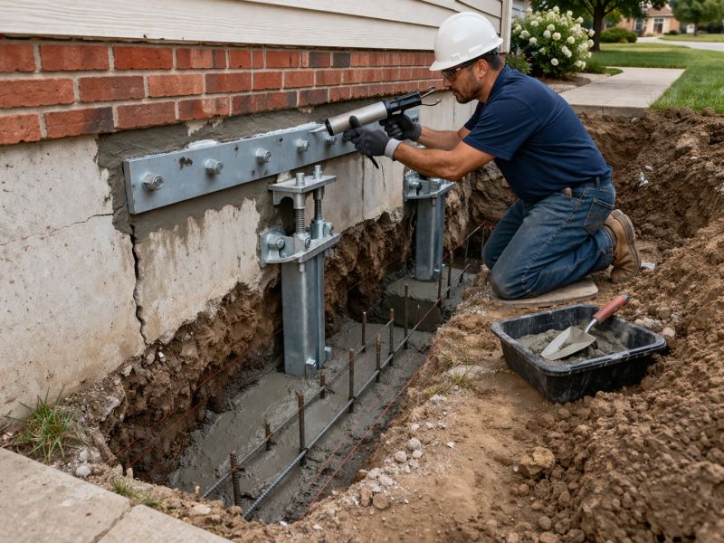 Sinking Foundation Repair in Lexington, MA