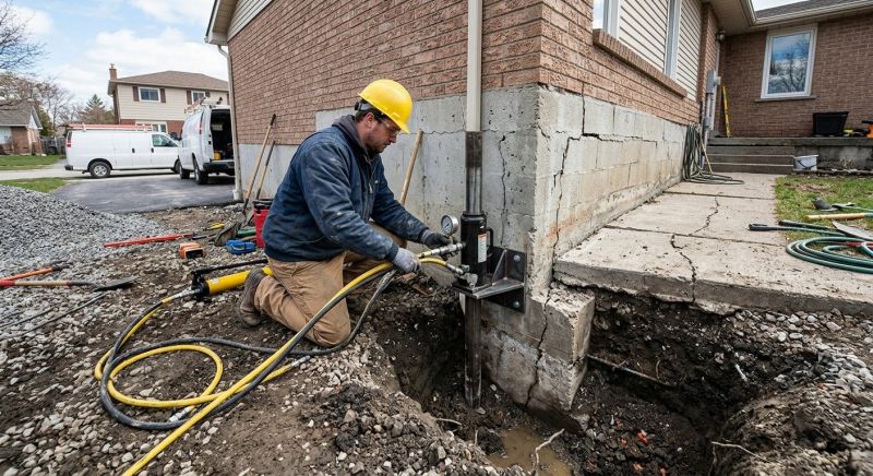Sinking Foundation Repair in Marshfield, MA